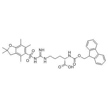 (2S)-5-[[amino-[(2,2,4,6,7-pentamethyl-3H-1-benzofuran-5-yl)sulfonylamino]methylidene]amino]-2-(9H-fluoren-9-ylmethoxycarbonylamino)pentanoic acid